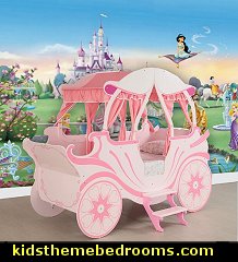  princess carriage children's bed - disney princess Carriage Bed-disney princess wall murals-theme bedrooms